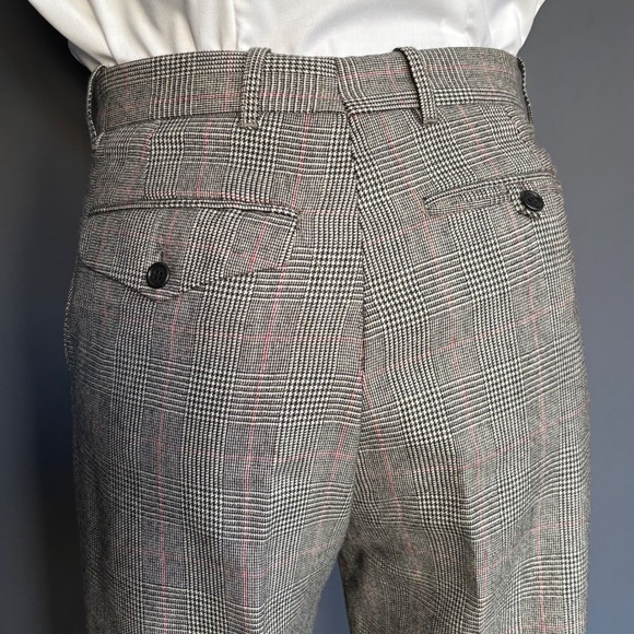 1970s 2 Piece Disco Era Glenn Plaid Suit | Size 37R 30W | Vintage Bellbottom - Picture 10 of 16